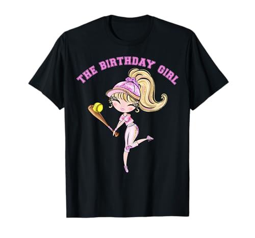 Softball Geburtstag Mädchen Party 6 7 8 9 10 11 12 13 14 15 Rosa T-Shirt von Softball Tees NYC