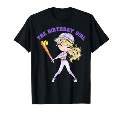Softball Geburtstag Mädchen Softball Party 6 7 8 9 10 11 12 13 14 T-Shirt von Softball Tees NYC