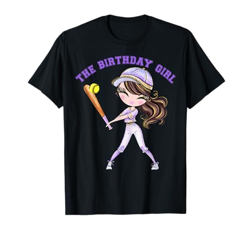 Softball Geburtstag Mädchen Softball Party 6 7 8 9 10 11 12 13 14 T-Shirt von Softball Tees NYC
