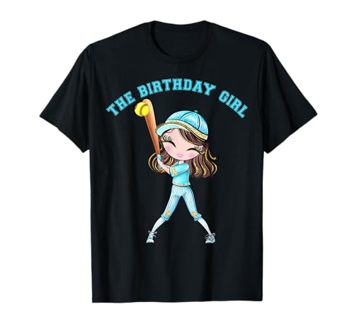 Softball Geburtstag Mädchen Tochter Softball Party Kinder Teenager T-Shirt von Softball Tees NYC