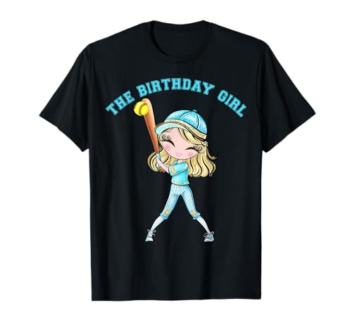 Softball Geburtstag Mädchen Tochter Softball Party Kinder Teens T-Shirt von Softball Tees NYC