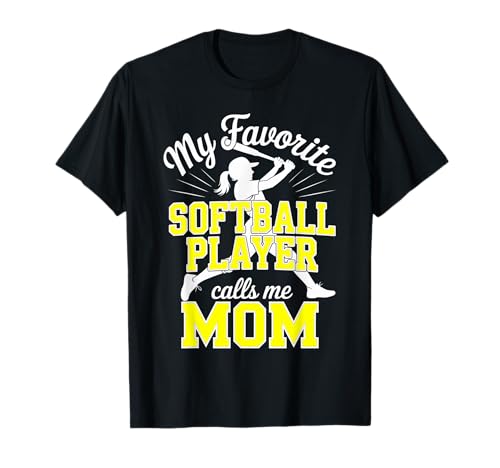 Softball Mama Favorite Softball Spieler Tochter Mama Gelb T-Shirt von Softball Tees NYC