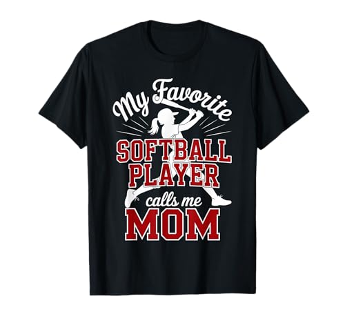 Softball-Mama Lieblings-Softball-Tochter Burgunderrot/Kastanienbraun T-Shirt von Softball Tees NYC