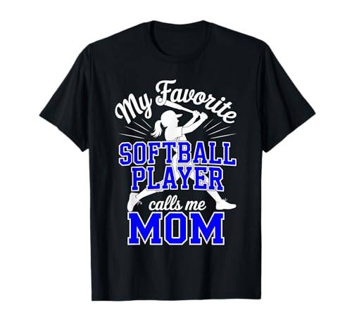Softball Mom Favorite Softball Player Daughter Mama Blau T-Shirt von Softball Tees NYC