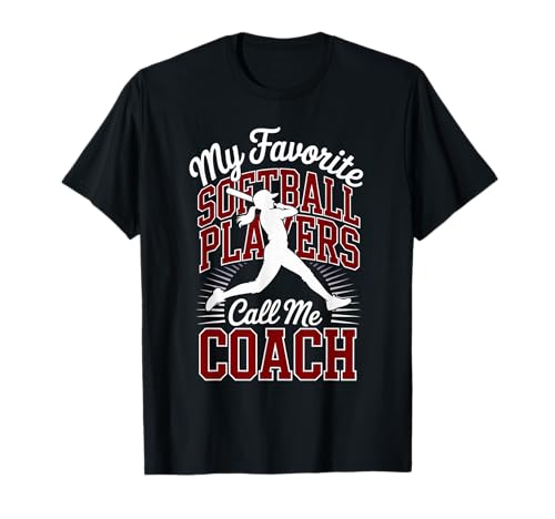 Softball-Trainer für Mädchen, Lieblings-Softballspieler, Burgunderrot T-Shirt von Softball Tees NYC