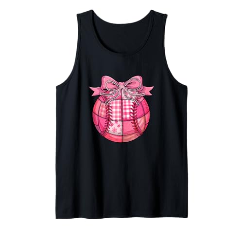 Softball Ball Floral Pink Color Bow Tie Girl Women Player Tank Top von Softball Vacations Costume