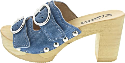 Softclox Evi Jeanslook Pantolette Blau (39) von Softclox