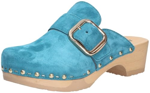 Softclox Pantoletten für Damen, blau Gr.36 von Softclox