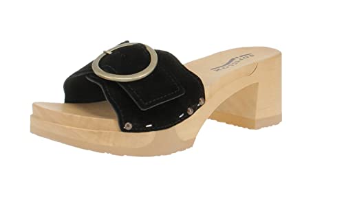 Softclox S3567 Helvetia Kaschmir - Damen Schuhe offene Schuhe - 04-schwarz, Größe:41 EU von Softclox