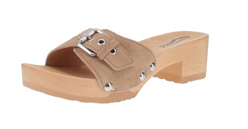 Softclox S3649 Pixie Kaschmir - Damen Pantolette - 04-Taupe, Größe:41 EU von Softclox