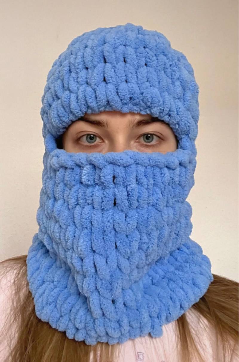 Winter Handgestrickte Balaclava, Handgemachte Wolle Ski Gesichtsmaske, Unisex, Wintertrend 2023, Strickmode, Skihelmbezug von SoftcuddlesCo