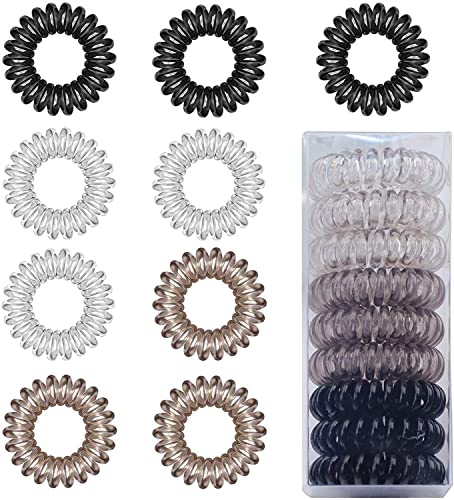 Spirale Haargummis Telefonschnur Spiralbindung Elastische-Haargummis Starker Halt, Haarschonend Für Damen oder Mädchen Haarschmuck Spirale Telefonkabel Zopfgummi - 9 Stück（Mehrfarbig） von SoftcuteLee