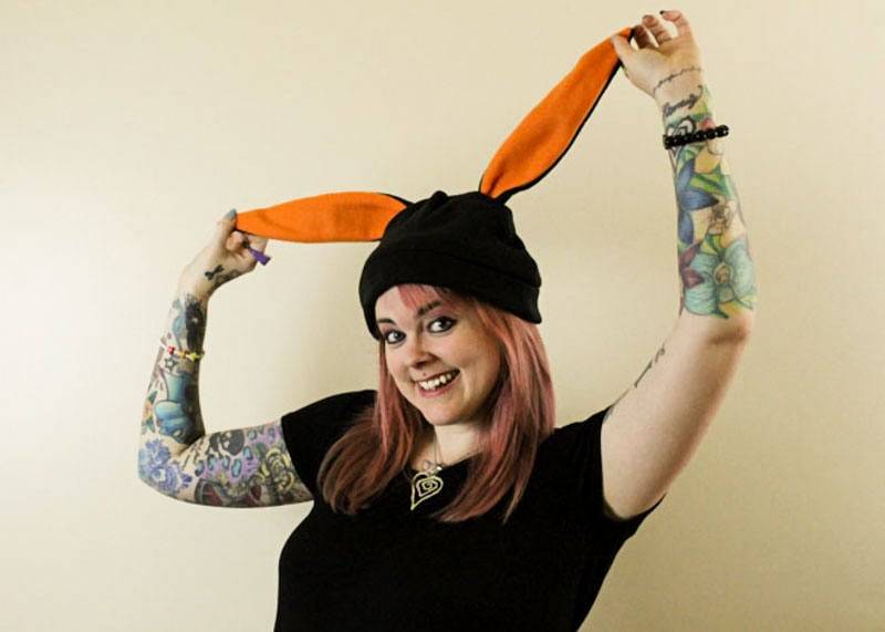 Schwarzer Hase Hut Mit Kurzen Ohren Sale von SoftiesbyRachel