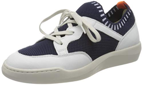 Softinos Damen BEAE565SOF Slip On Sneaker, Mehrfarbig (White/Navy 001), 40 EU von Softinos