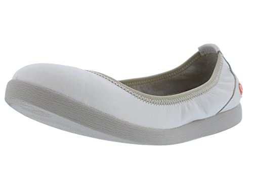 Softinos Damen Ballerina LETI, Frauen,Klassische Ballerinas,lose Einlage,Abendschuhe,Slip-ons,Gummizug,Woman,Lady,Ladies,Weiß (White),38 EU / 5 UK von Softinos