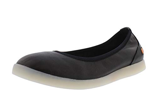 Softinos Damen Ballerinas LETI, Frauen,Klassische Ballerinas,lose Einlage,Halbschuhe,Slipper,Slip-ons,Sommerschuhe,Schwarz (Black),42 EU / 8 UK von Softinos