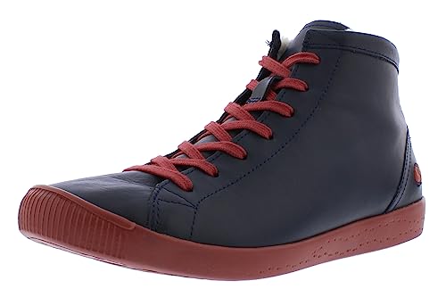 Softinos Damen Boots IBBI, Frauen,Schnürstiefel,lose Einlage,schnürboots,Kurzstiefel,schnürung,Boots,Blau (Navy/Brick Sole),38 EU / 5 UK von Softinos