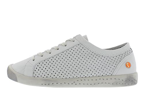 Softinos Damen Sneakers, Frauen,Low-Top Sneaker,lose Einlage,Sportschuhe,Freizeitschuhe,Turnschuhe,Freizeit,sportlich,Weiß (White),42 EU / 8 UK von Softinos