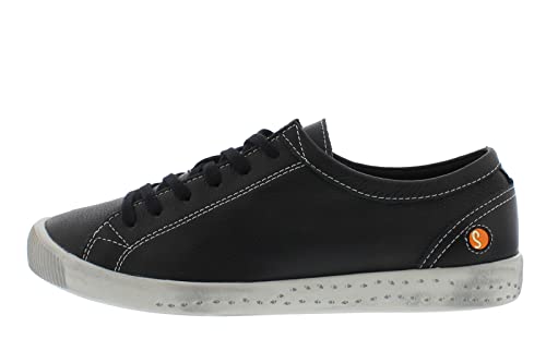 Softinos Damen Sneakers, Frauen,Low-Top Sneaker,lose Einlage,Sportschuhe,Freizeitschuhe,Turnschuhe,Freizeit,sportlich,Schwarz (Black),38 EU / 5 UK von Softinos