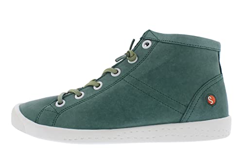 Softinos Damen Sneakers, Frauen,Low-Top Sneaker,lose Einlage,Turnschuhe,Laufschuhe,Freizeit,sportlich,straßenschuhe,Grün (Green),37 EU / 4.5 UK von Softinos