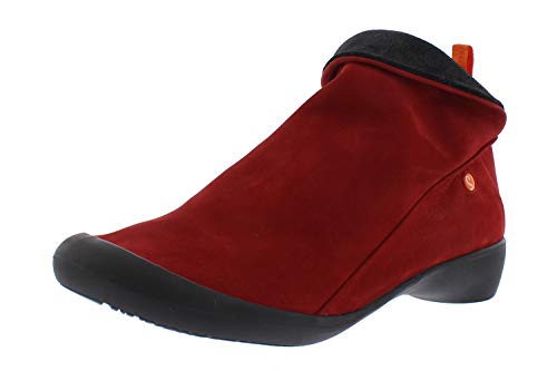 Softinos Damen Stiefeletten FARAH, Frauen Ankle Boots, stiefel halbstiefel bootie knöchelhoch reißverschluss,Rot(RED/ANTHRACITE),42 EU / 8 UK von Softinos