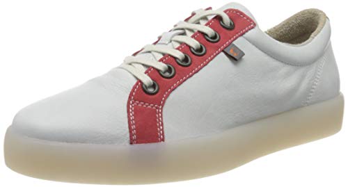 Softinos Herren REED595SOF Sneaker, Mehrfarbig (White/Lipstick Red 003) von Softinos