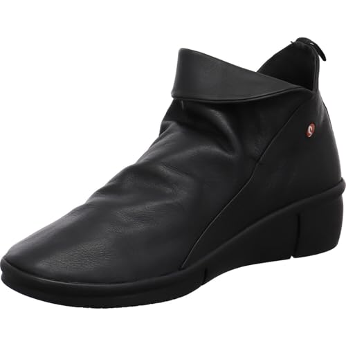 Softinos RARA Damen Stiefelette aus griffigem Echtleder Schwarz mit Reißverschluss und Keilabsatz. schwarz Gr. 38 von Softinos