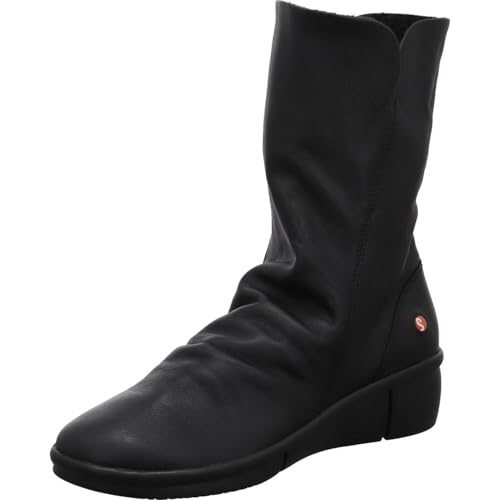 Softinos Rott Damen Stiefel aus griffigem Echtleder in Schwarz mit Reißverschluss und Keilabsatz. schwarz Gr. 39 Softinos Rott Damen Stiefel aus griffigem Echtleder in Schwarz mit Reißverschluss und Keilabsatz. schwarz Gr. 39 von Softinos