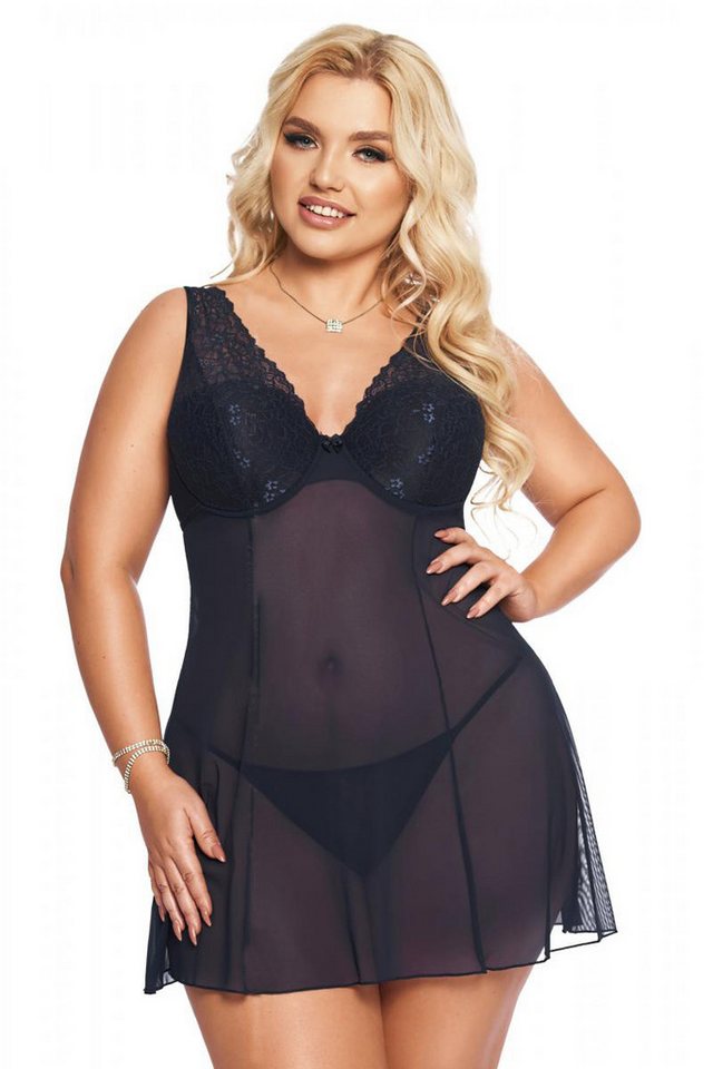 Softline Negligé Blaues XXL Dessous Chemise Plus Size Nachtkleid mit polster Cups trans Softline Negligé Blaues XXL Dessous Chemise Plus Size Nachtkleid mit polster Cups trans von Softline