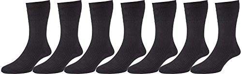 Softop Herren Extra breite nicht elastische Baumwollsocken (HJ191), mehrere Farboptionen, Schwarz (7 Paar), 6-11 von Softop