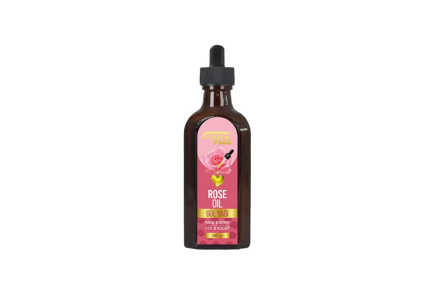 Softto Plus Gesichtsöl Softto+Plus Rosenöl - 100ml für Gesicht & Körper von Softto Plus