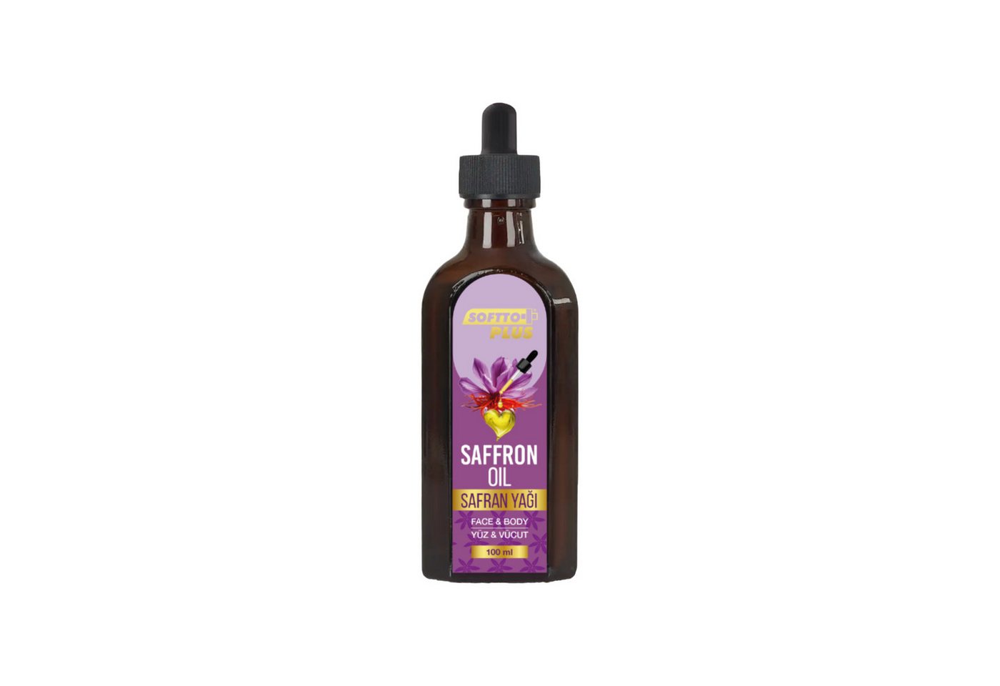 Softto Plus Gesichtsöl Softto+Plus Safranöl - 100ml für Gesicht & Körper von Softto Plus