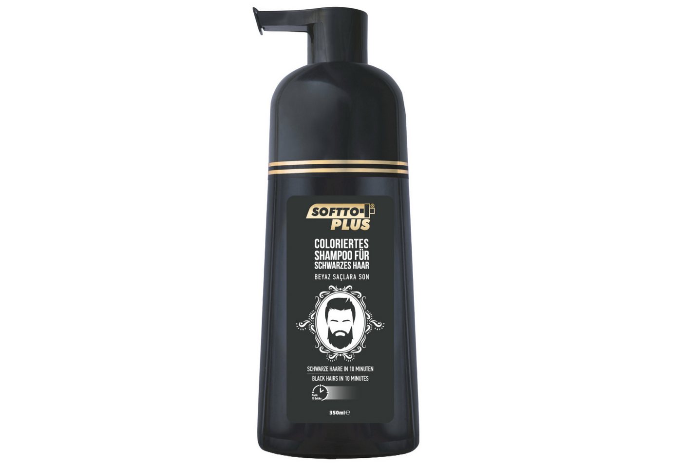 Softto Plus Haarshampoo Black Hair Shampoo – Abdeckung weißer & grauer Haare, 350 ml von Softto Plus