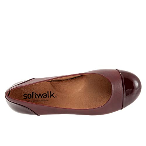 SoftWalk Damen Sonoma Zehenkappe Ballerinas, Dunkelrot, 42 EU Weit von Softwalk