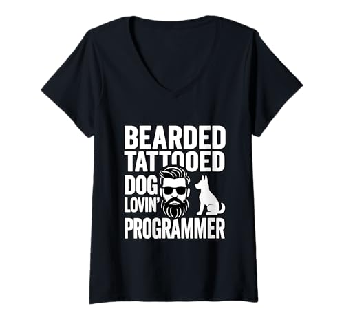 Damen Tätowierer Programmierer Programmierer Programmierung T-Shirt mit V-Ausschnitt Damen Tätowierer Programmierer Programmierer Programmierung T-Shirt mit V-Ausschnitt von Software Developer Tattooed Programmer Programming