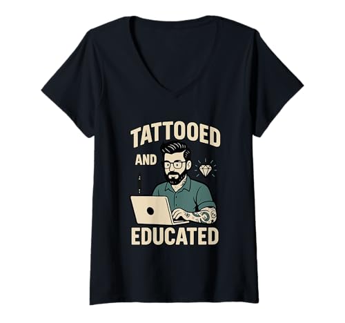 Damen Tätowierer Programmierer Programmierer Programmierung T-Shirt mit V-Ausschnitt Damen Tätowierer Programmierer Programmierer Programmierung T-Shirt mit V-Ausschnitt von Software Developer Tattooed Programmer Programming