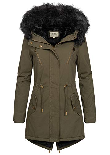 Softy Outerwear Damen Winterjacke Parka Jacke mit Kapuze Teddyfutter Taillien-Kordelzug Fishtail Rücken 100% Baumwolle, Khaki, Gr:S Softy Outerwear Damen Winterjacke Parka Jacke mit Kapuze Teddyfutter Taillien-Kordelzug Fishtail Rücken 100% Baumwolle, Khaki, Gr:S von Softy Outerwear