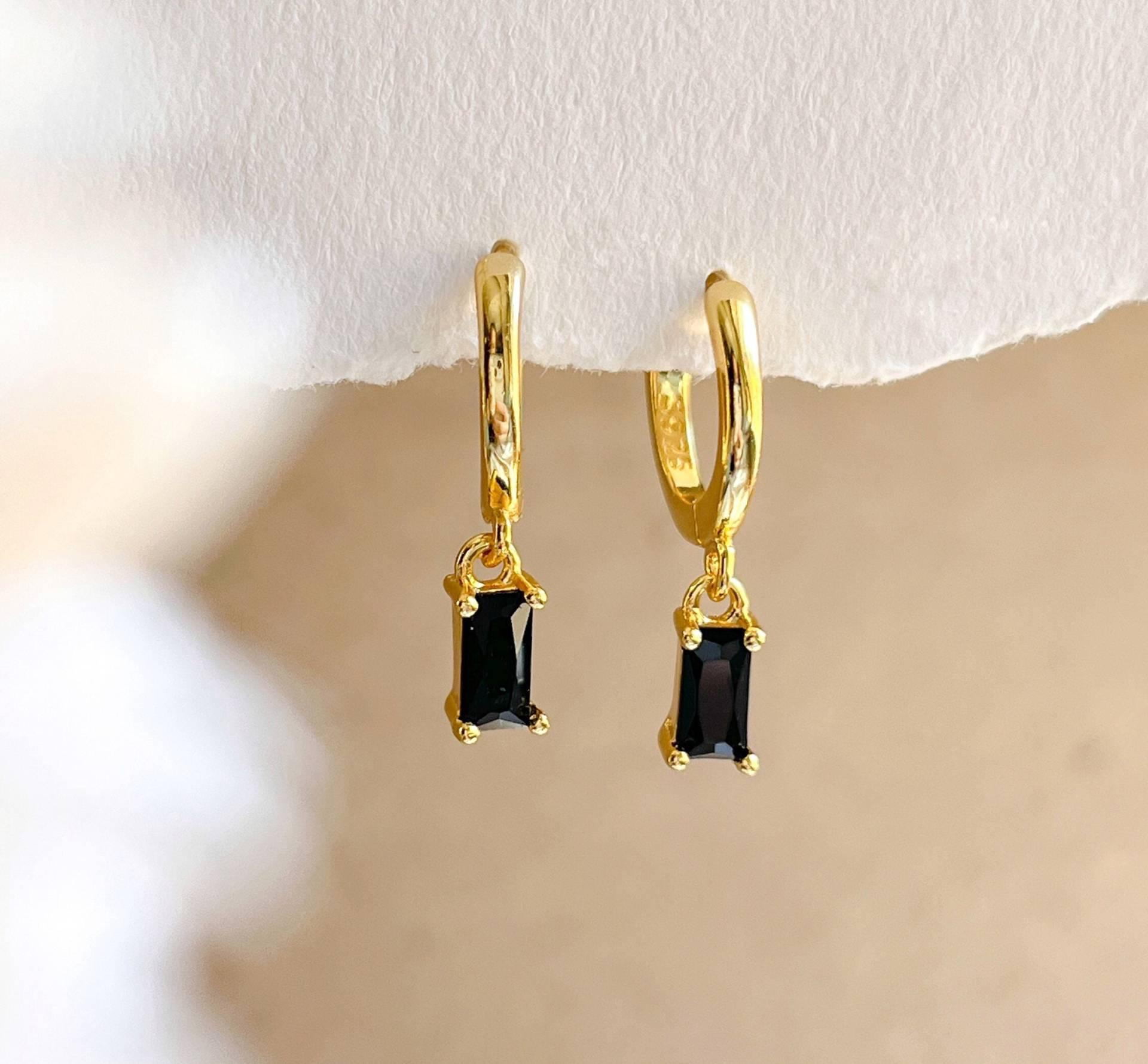 Zierliche Onyx Ohrringe | Minimale Für Freundin| Geschenk Sie| Mama| Birthstone Schwarze von SogoldnJewelry