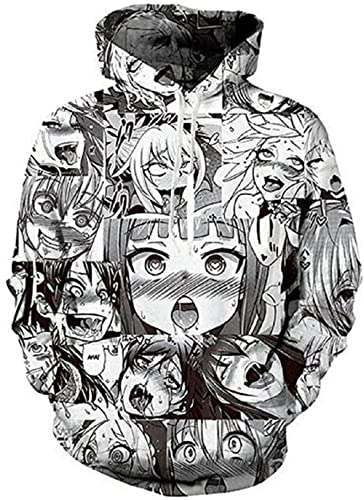 Sohaon Anime 3D-Druck Unisex Cosplay Hoodie lustig Pullover Kapuzen Sweatshirt mit Kängurutasche L von Sohaon