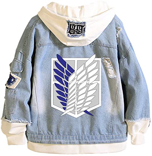 Sohaon Anime Jacke Unisex Cosplay Kapuzen Pullover Jeansjacke Denim Hoodie Jacket Outwear Mäntel 1XL Sohaon Anime Jacke Unisex Cosplay Kapuzen Pullover Jeansjacke Denim Hoodie Jacket Outwear Mäntel 1XL von Sohaon