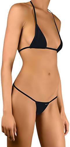 Sohimary 204 Damen Mini String Tanga Bikini XS S M 32 34 36 38 Schwarz von Sohimary