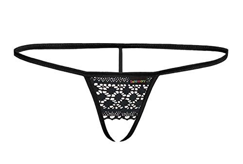 Sohimary 408 Damen Mini Offen Spitze String Tanga 32 34 36 38 XS S M Schwarz von Sohimary