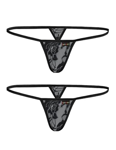 Sohimary 107 Damen Set 2 Mini Spitze String Tanga XS S M 32 34 36 38 Schwarz von Sohimary