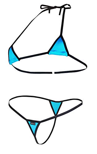 Sohimary 227 Damen Mini String Tanga Bikini XS S M 32 34 36 38 Blau von Sohimary