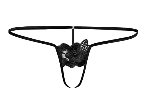 Sohimary 450 Damen Mini Offen Spitze String Tanga 32 34 36 38 XS S M Schwarz von Sohimary