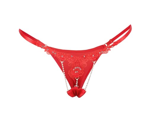 Sohimary 610 Damen Mini Glitzer Spitze String S/M Rot von Sohimary