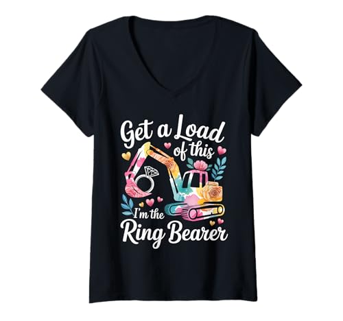 Damen Get A Load of This I'm The Ring Bearer Netter Sohn Junge - T-Shirt mit V-Ausschnitt Damen Get A Load of This I'm The Ring Bearer Netter Sohn Junge - T-Shirt mit V-Ausschnitt von Sohn Boy Hochzeitsaufgaben