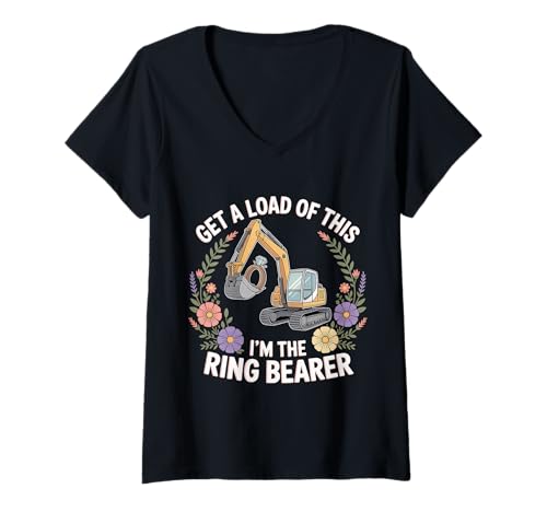 Damen Get A Load of This I'm The Ring Bearer Netter Sohn Junge - T-Shirt mit V-Ausschnitt Damen Get A Load of This I'm The Ring Bearer Netter Sohn Junge - T-Shirt mit V-Ausschnitt von Sohn Boy Hochzeitsaufgaben