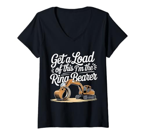 Damen Get A Load of This I'm The Ring Bearer Netter Sohn Junge - T-Shirt mit V-Ausschnitt Damen Get A Load of This I'm The Ring Bearer Netter Sohn Junge - T-Shirt mit V-Ausschnitt von Sohn Boy Hochzeitsaufgaben