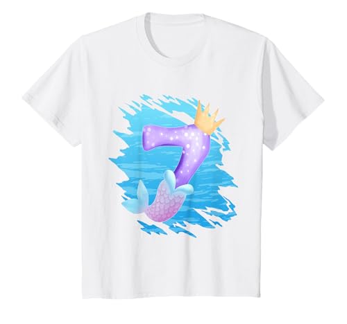 Meerjungfrau 7. Geburtstag - Ich Bin 7 Tochter Mädchen T-Shirt von Sohn Kinder Geburtstag Geschenk Jungen Mädchen
